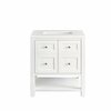 James Martin Vanities Breckenridge 30in Single Vanity, Bright White w/ 3 CM White Zeus Top 330-V30-BW-3WZ